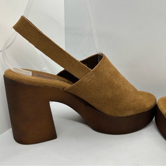 BIO NATURA Made In Italy Leather/Suede Tan Platform Sandal Women's Size 6.5 - Picture 5 of 12